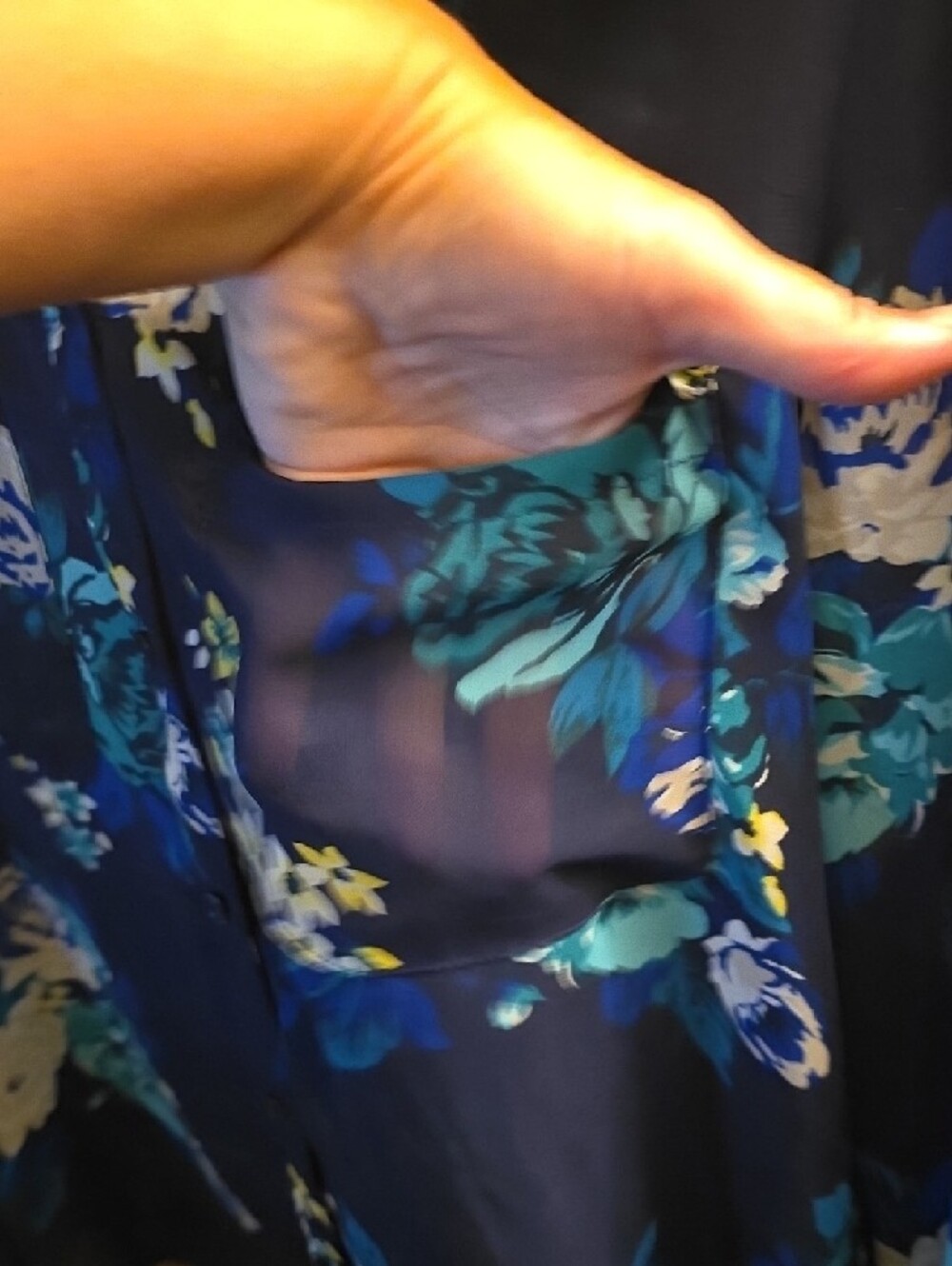 Old Navy Sheer Floral Button Down Blouse - Picture 4 of 6